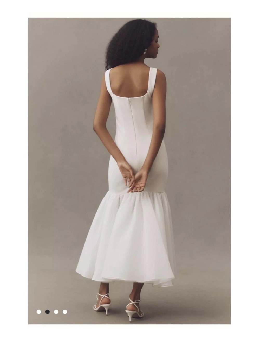 BHLDN Ivory Fitted Mermaid Midi Dress